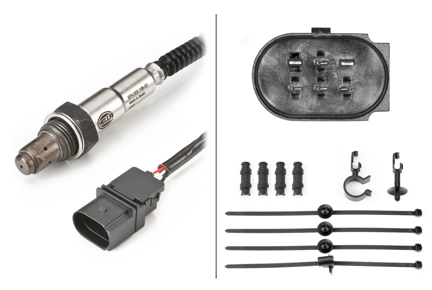 HELLA Oxygen sensor - 6-pin connector 6PA009166-831