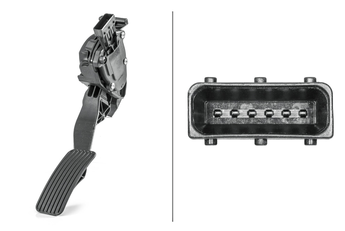 HELLA Sensor, accelerator pedal position - for right-hand drive vehicles - 6-pin conne 6PV009765-731