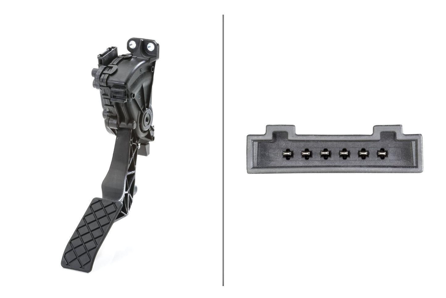 HELLA Sensor, accelerator pedal position - for left-hand drive vehicles - 6-pin connec 6PV008495-711