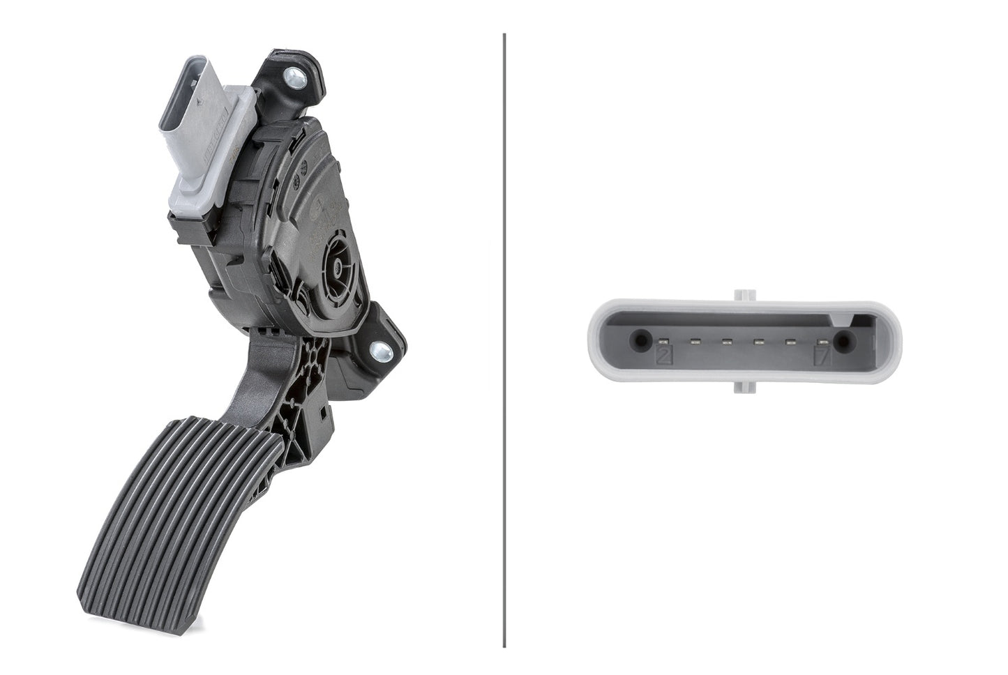 HELLA Sensor, accelerator pedal position - for left-hand drive vehicles - 6-pin connec 6PV009371-701