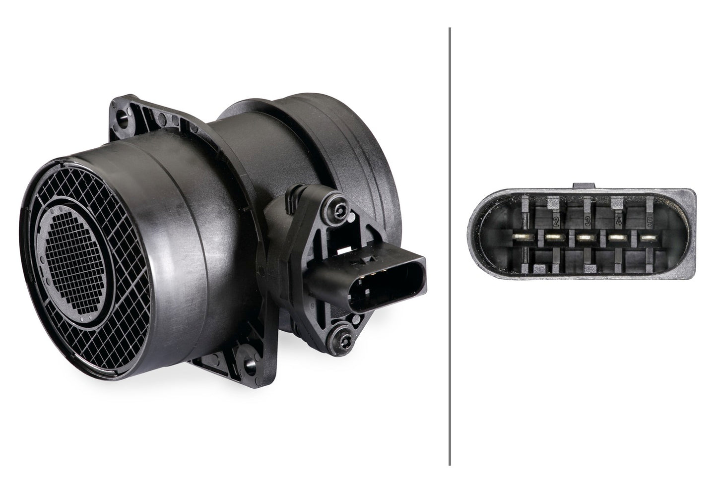 HELLA Mass Air Flow Sensor - 5-pin connector - Bolted 8ET009142-571