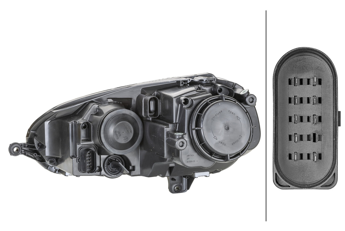 HELLA Halogen-Headlight - left - for e.g. VW Golf V (1K1) 1EG247007-571