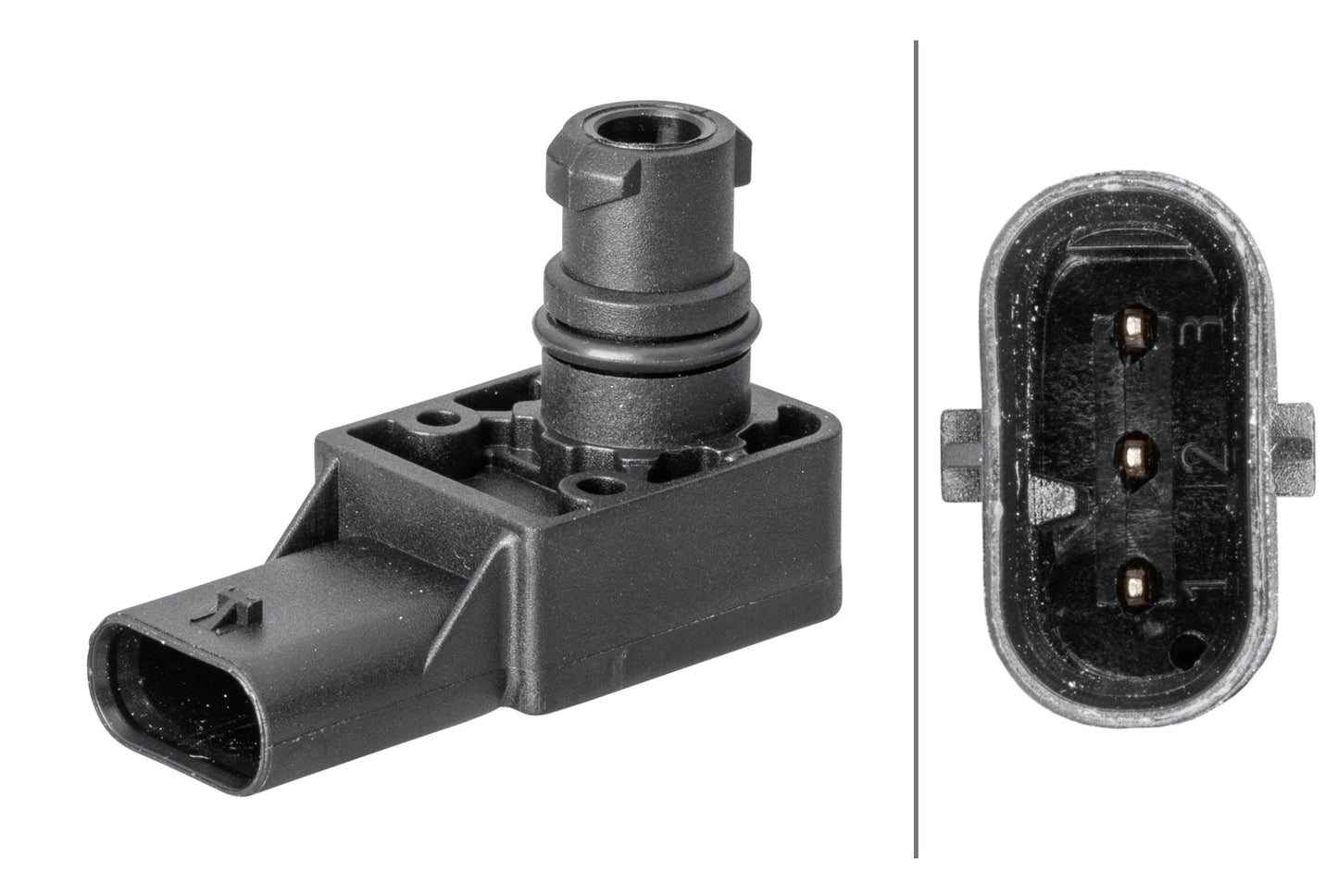 HELLA Sensor, boost pressure - 3-pin connector - Bolted 6PP358152-111