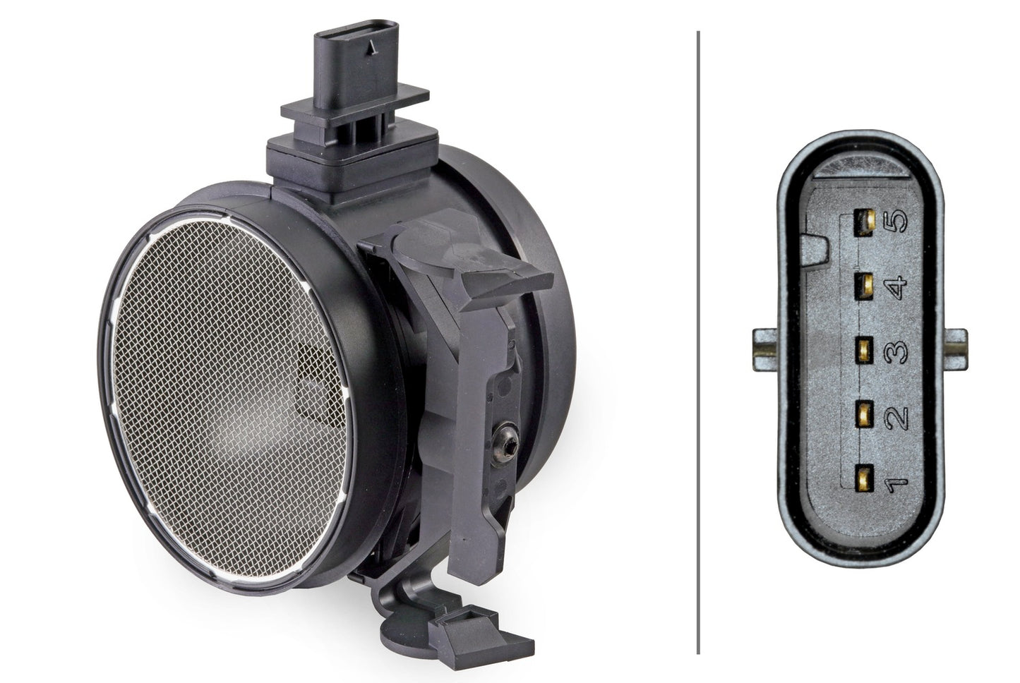 HELLA Mass Air Flow Sensor - 5-pin connector - Bolted 8ET009149-171