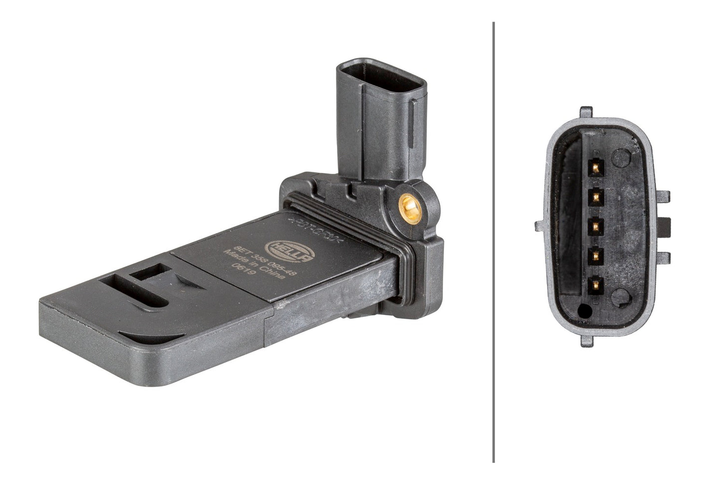 HELLA Mass Air Flow Sensor - 5-pin connector - Bolted 8ET358095-481