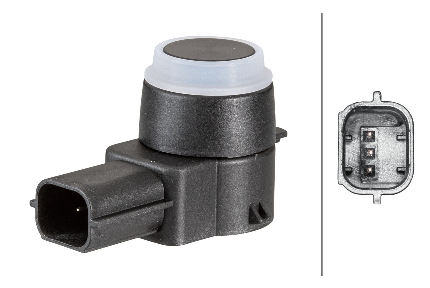 HELLA Sensor, park distance control - angled - 3-pin connector - Plugged 6PX358141-111