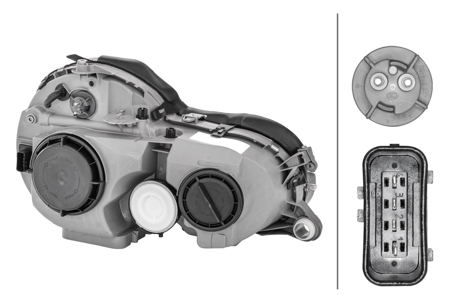 HELLA Halogen-Headlight - left - for e.g. Mercedes-Benz E-Class (W210) 1D9007970-031