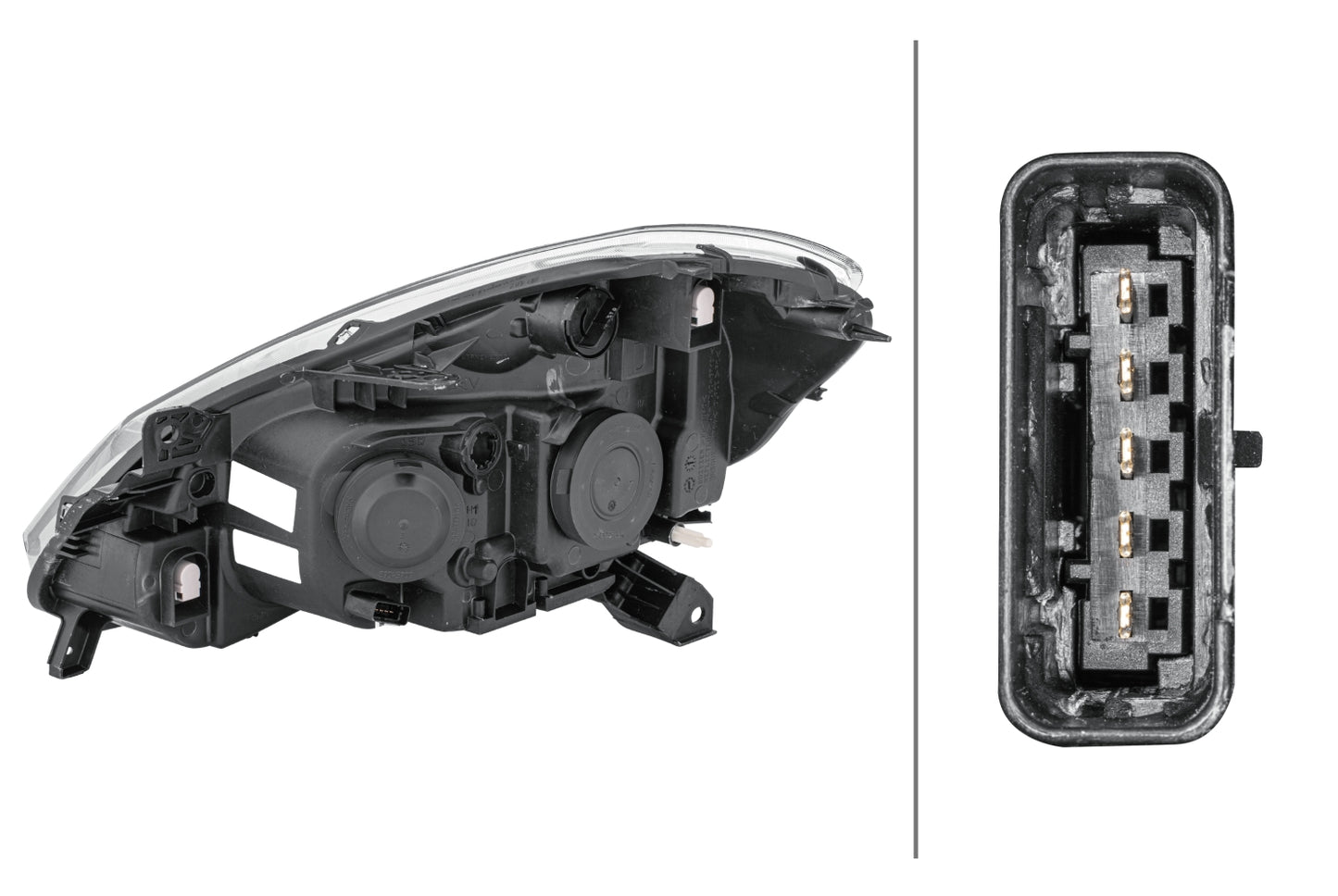 HELLA Halogen-Headlight - right - for e.g. Renault Clio III (BR0/1, CR0/1) 1EE354536-021