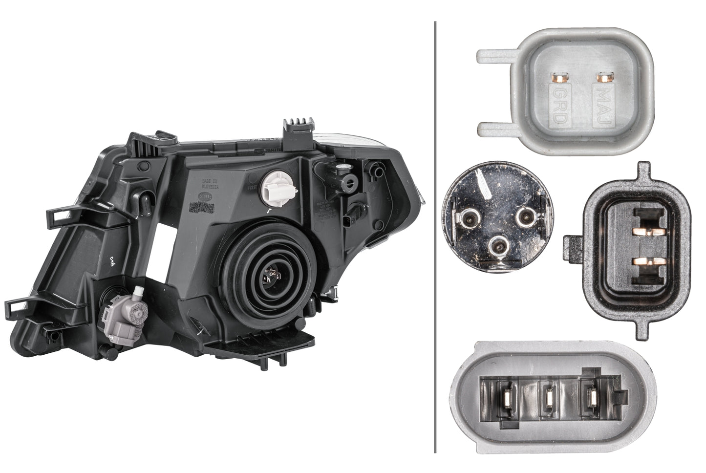 HELLA Halogen-Headlight - right - for e.g. Nissan Np300 Navara (D40) 1EE238055-021