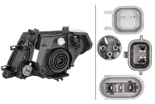 HELLA Halogen-Headlight - right - for e.g. Nissan Np300 Navara (D40) 1EE238055-021