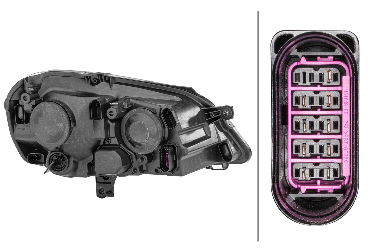 HELLA Halogen/FF-Headlight - left - for e.g. VW Polo (9N_) 1EE247019-211