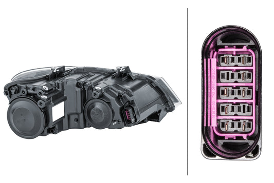 HELLA Halogen-Headlight - left - for e.g. VW Polo (6R1, 6C1) 1EE247051-011