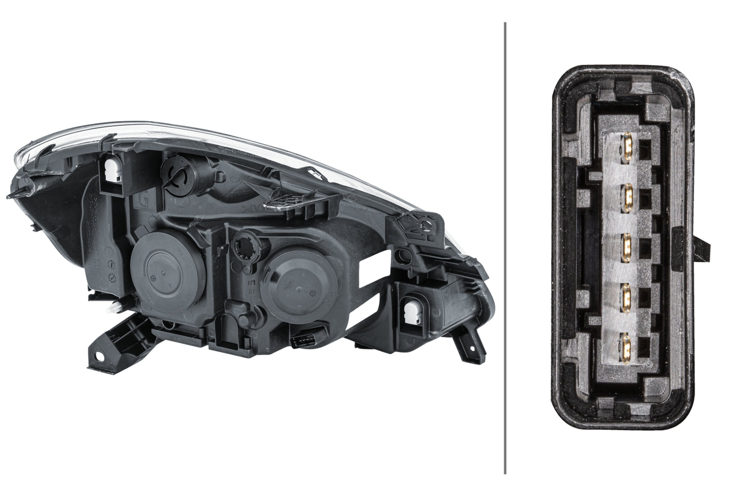 HELLA Halogen-Headlight - left - for e.g. Renault Clio III (BR0/1, CR0/1) 1EE354536-011
