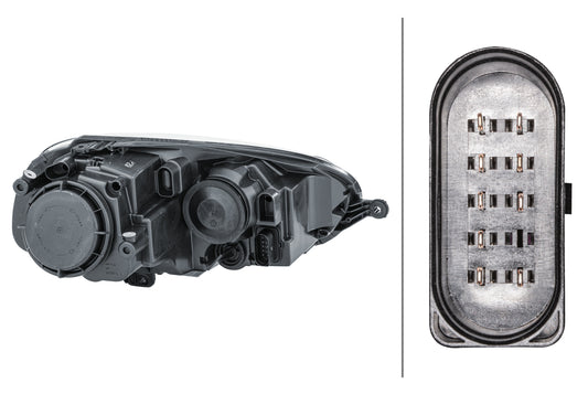 HELLA Halogen/FF-Headlight - left - for e.g. VW Golf V (1K1) 1EG247007-611