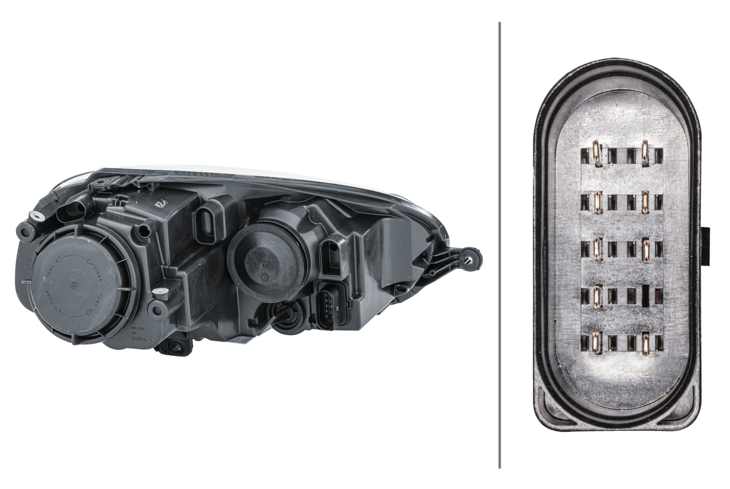 HELLA Halogen/FF-Headlight - left - for e.g. VW Golf V (1K1) 1EG247007-611