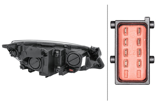 HELLA Halogen/FF-Headlight - left - for e.g. Opel Astra J (P10) 1EG010011-371