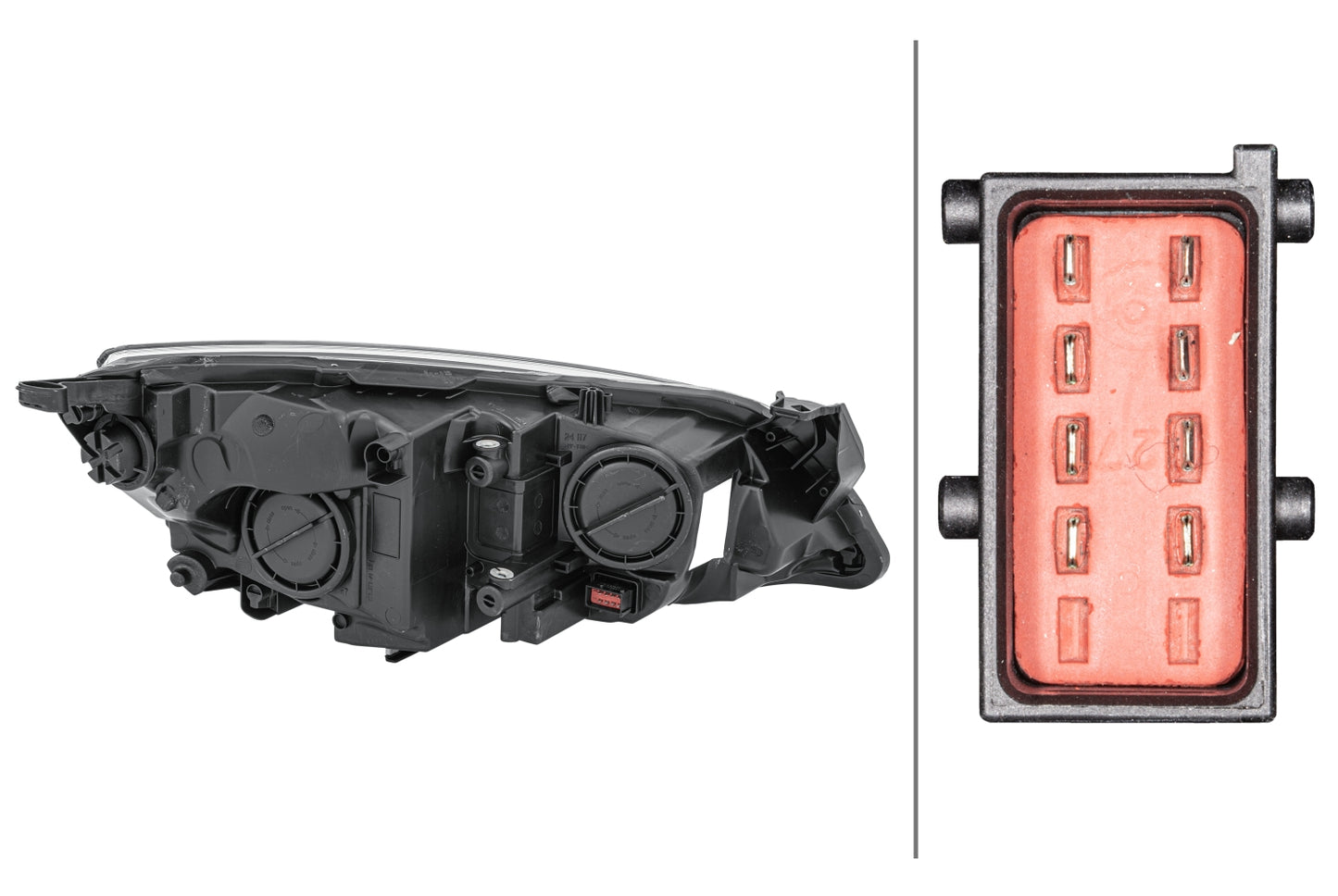 HELLA Halogen/FF-Headlight - left - for e.g. Opel Astra J (P10) 1EG010011-371
