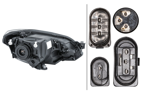 HELLA FF/Halogen-Headlight - left - for e.g. VW Up (121, 122, BL1, BL2) 1EJ010670-051