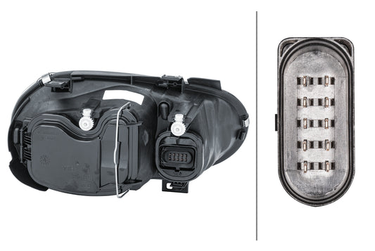 HELLA DE/FF/Halogen-Headlight - left - for e.g. VW Golf IV (1J1) 1EL007700-151