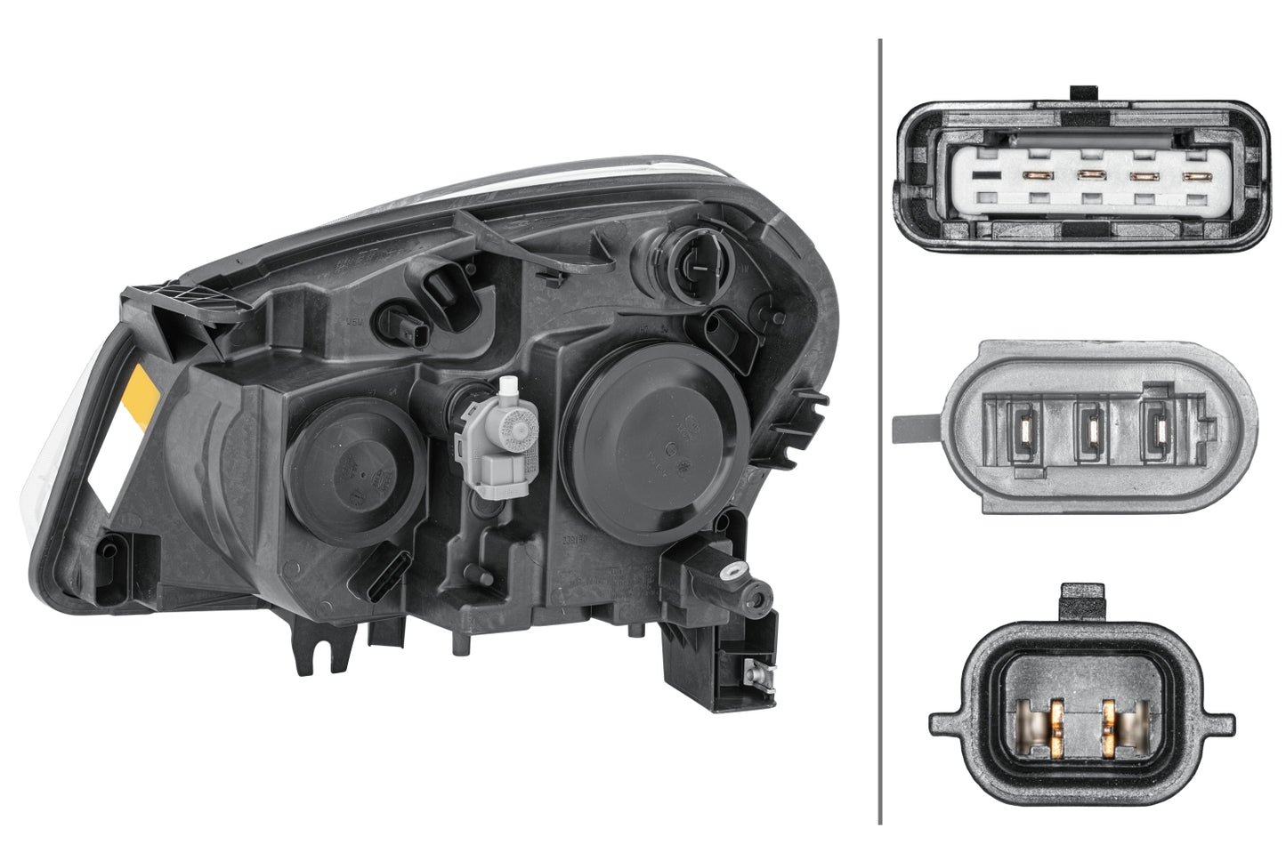 HELLA Halogen-Headlight - right - for e.g. Nissan Qashqai I (J10, NJ10, JJ10E) 1EF238042-021