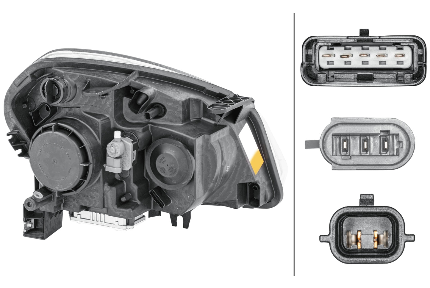 HELLA Halogen/Xenon-Headlight - left - for e.g. Nissan Qashqai I (J10, NJ10, JJ10E) 1EF238042-111