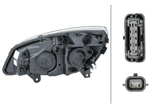 HELLA Halogen-Headlight - right - for e.g. Renault Scénic II (JM0/1_) 1EG008862-181