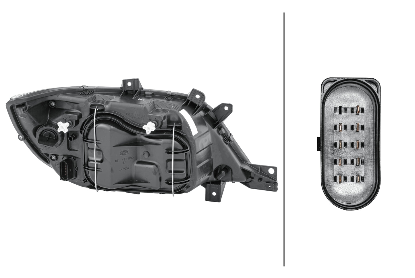 HELLA Halogen-Headlight - left - for e.g. Mercedes-Benz Sprinter 3-T Chassis (903) 1EH008010-011
