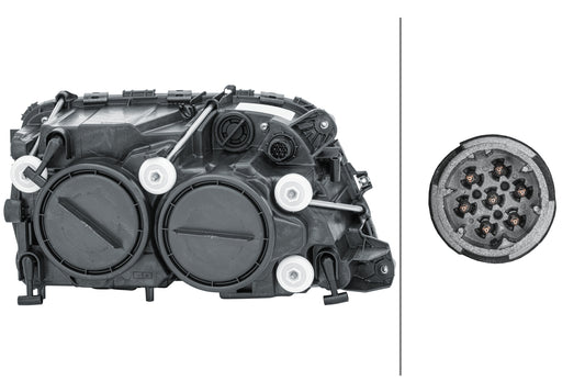 HELLA Halogen/FF-Headlight - left - for e.g. Mercedes-Benz Actros MP3 1EH009513-031