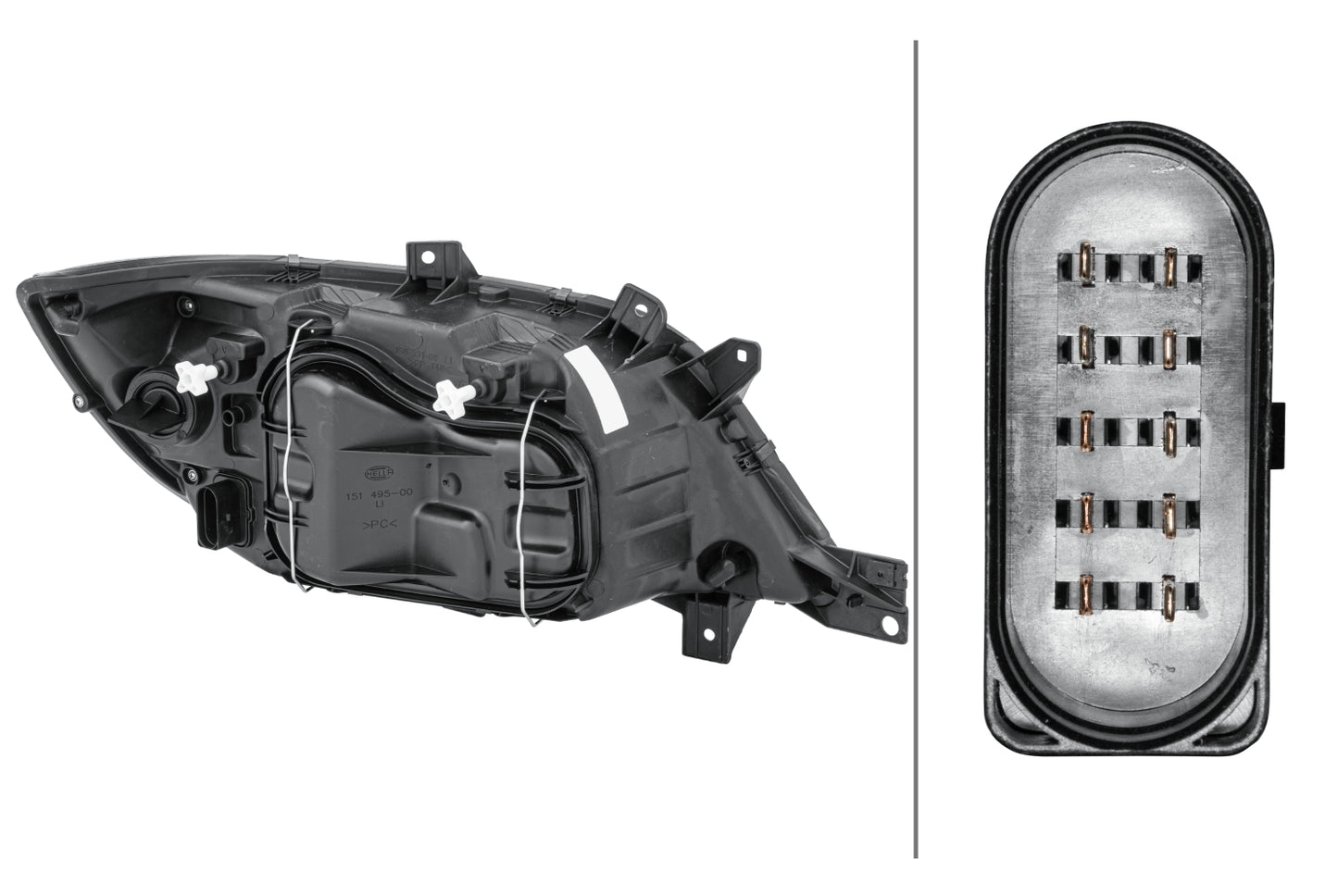 HELLA Halogen-Headlight - left - for e.g. Mercedes-Benz Sprinter 3-T Chassis (903) 1EH246047-051