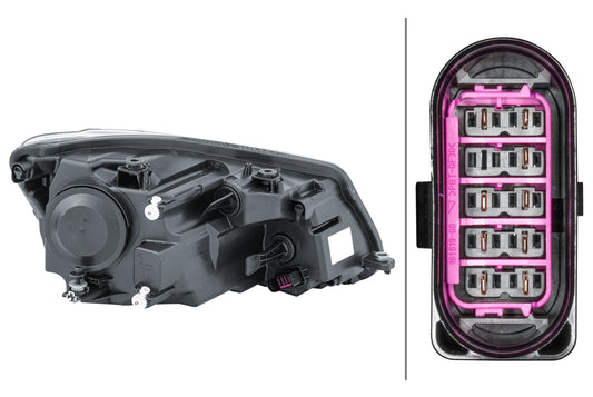 HELLA FF-Headlight - left - for e.g. VW Caddy III Box (2KA, 2KH, 2CA, 2CH) 1EL010551-011