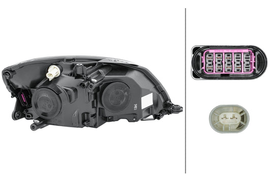 HELLA FF/DE/Halogen-Headlight - left - for e.g. Skoda Fabia II (542) 1EL010417-371