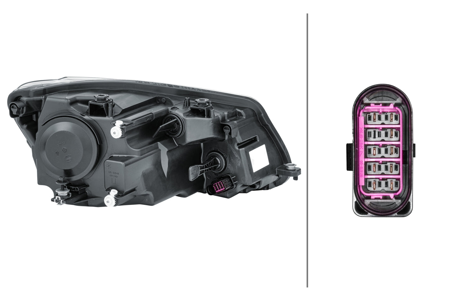 HELLA FF-Headlight - left - for e.g. VW Caddy III Box (2KA, 2KH, 2CA, 2CH) 1EL010551-111