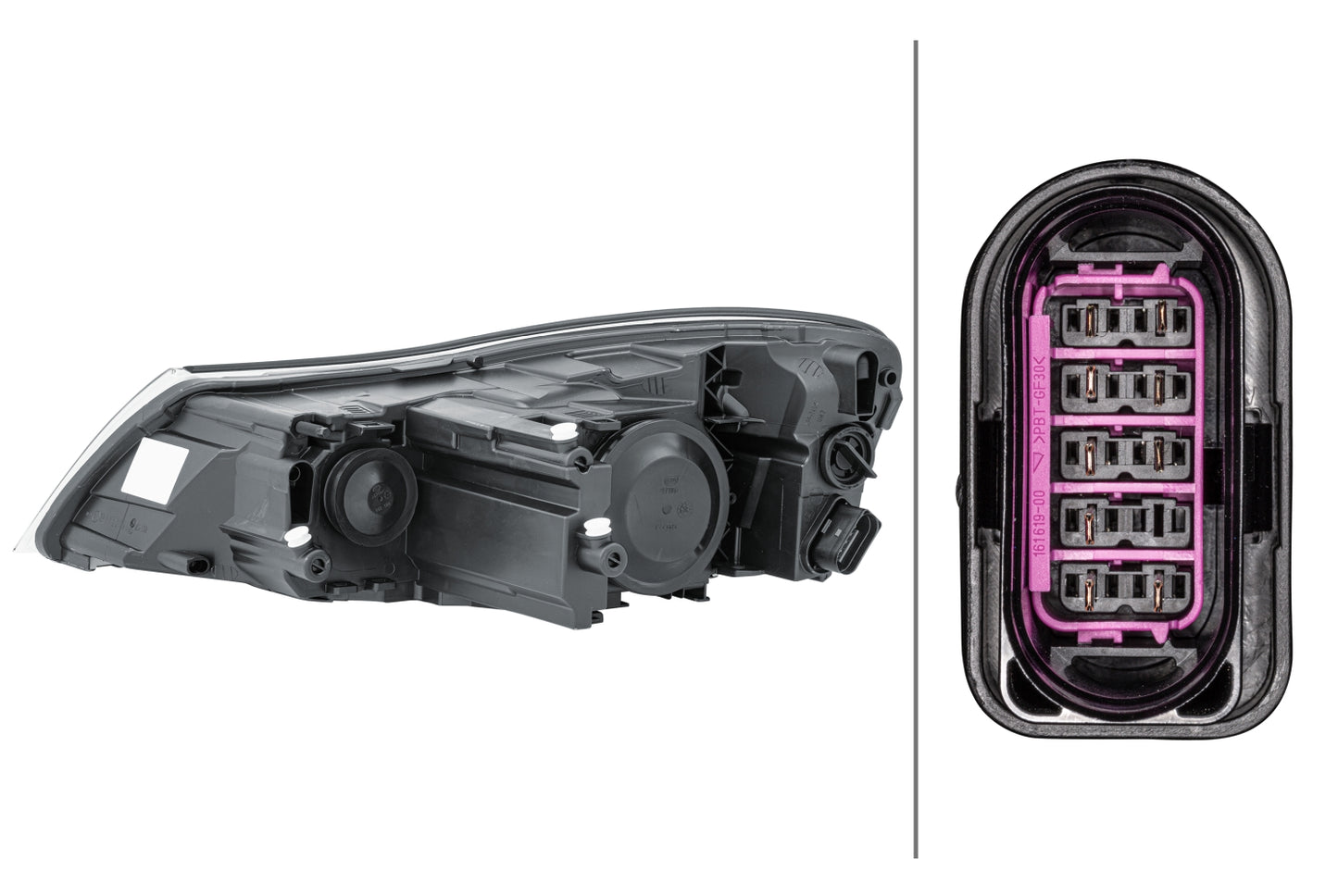 HELLA FF/DE/Halogen-Headlight - right - for e.g. Skoda Octavia II (1Z3) 1EL247052-261
