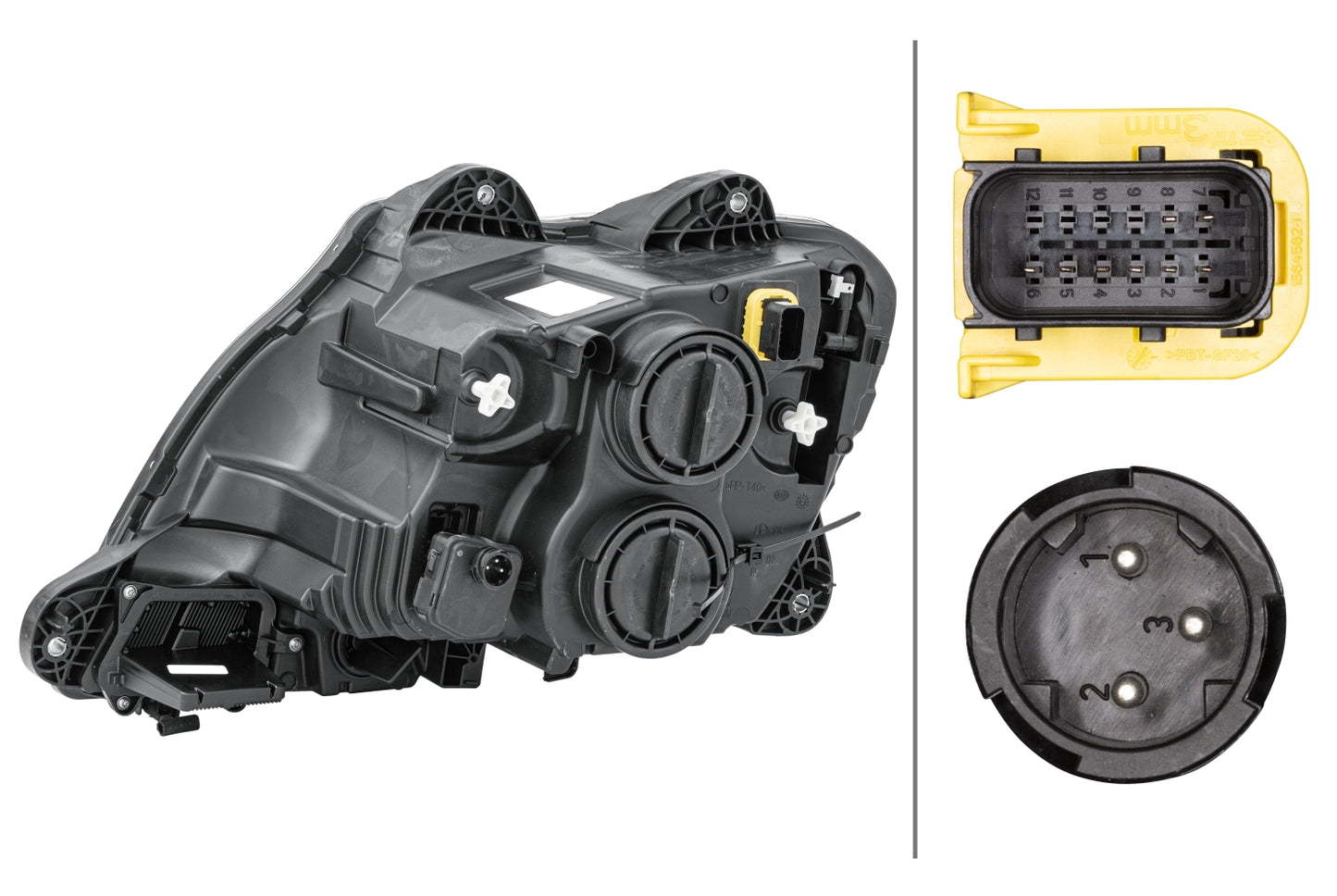 HELLA FF/Halogen-Headlight - right - for e.g. DAF CF FA 370 1LD010116-621