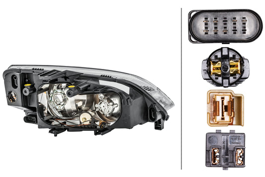 HELLA Halogen-Headlight - left - for e.g. Ford Focus C-Max (DM2) 1LE270600-191
