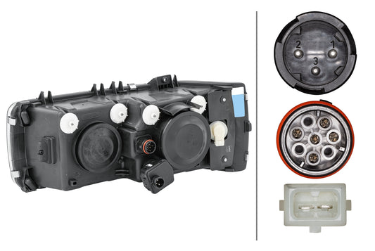HELLA Halogen-Headlight - right - for e.g. DAF CF 85 FAC 85.480 1LJ247046-401