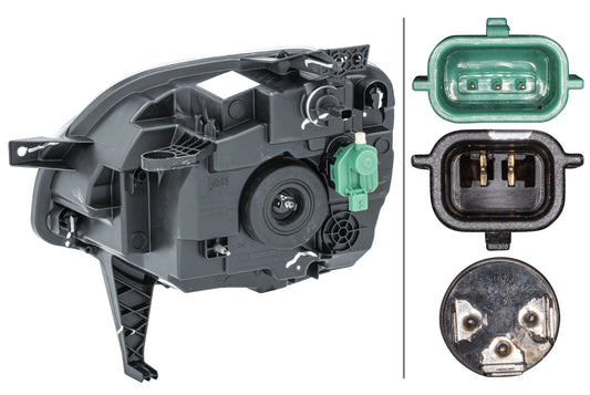 HELLA Halogen-Headlight - right - for e.g. Renault Twingo III (BCM_) 1LD011561-041
