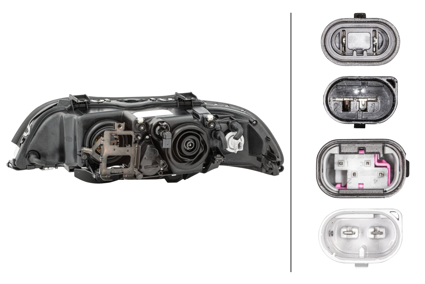 HELLA Xenon/DE/Halogen/Asymmetric-Headlight - right - for e.g. BMW 5 (E39) 1LL008052-601