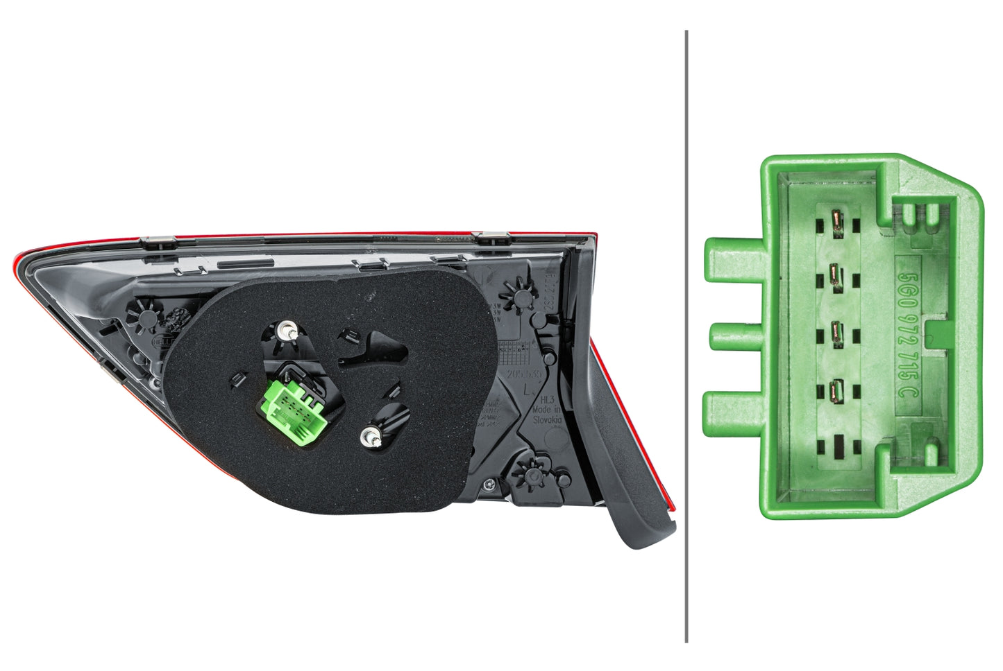 HELLA Rearlight - LED - Inner Section - left - for e.g. VW Tiguan (AD1) 2SA012522-111
