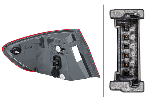 HELLA Rearlight - LED - Outer section - right - for e.g. BMW 5 (F10) 2SD010234-101