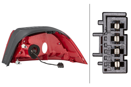 HELLA Rearlight - LED - Outer section - left - for e.g. VW Eos (1F7, 1F8) 2SD010697-091