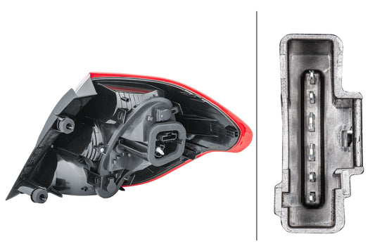 HELLA Rearlight - Bulb - Outer section - left - for e.g. Citroën C4 II (B7) 2VP354988-011