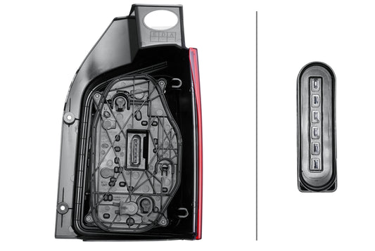 HELLA Rearlight - Halogen - left - for e.g. VW T6 Box (SGA, SGH, SHA, SHH) 2SK012338-031