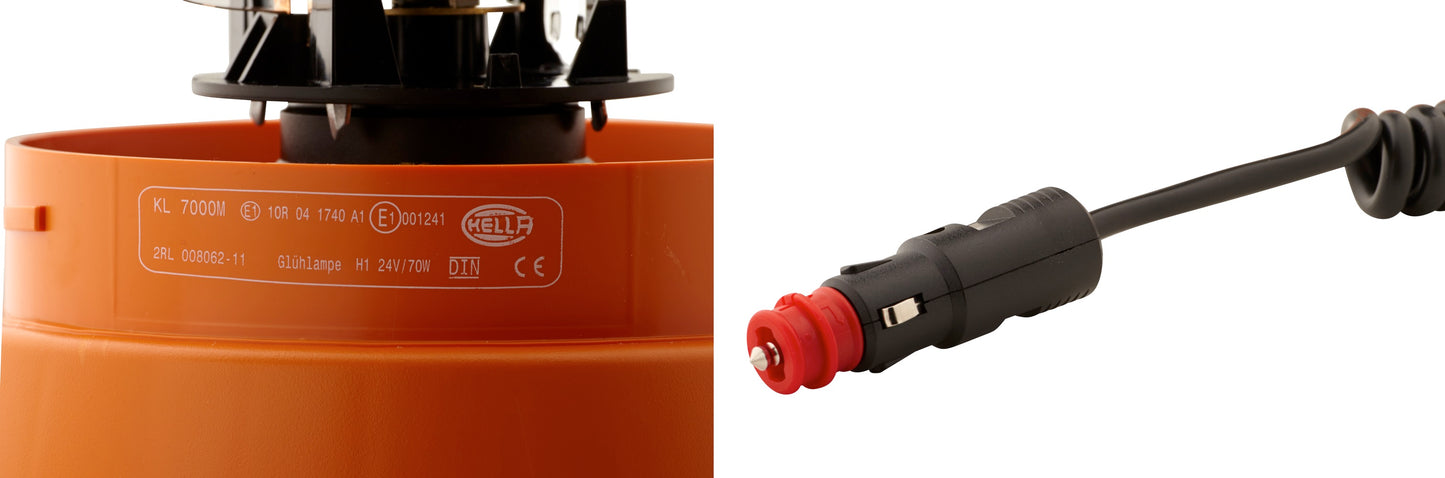 HELLA Halogen-Rotating Beacon - KL 7000 - 24V - yellow (amber) 2RL008062-111