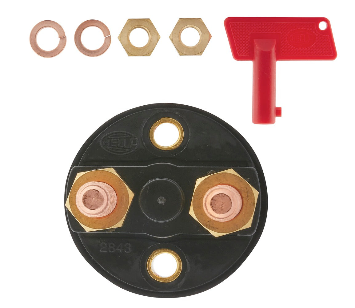 HELLA Main Switch, battery - S33 - Rotary Operation - Number of connectors: 2 6EK002843-001