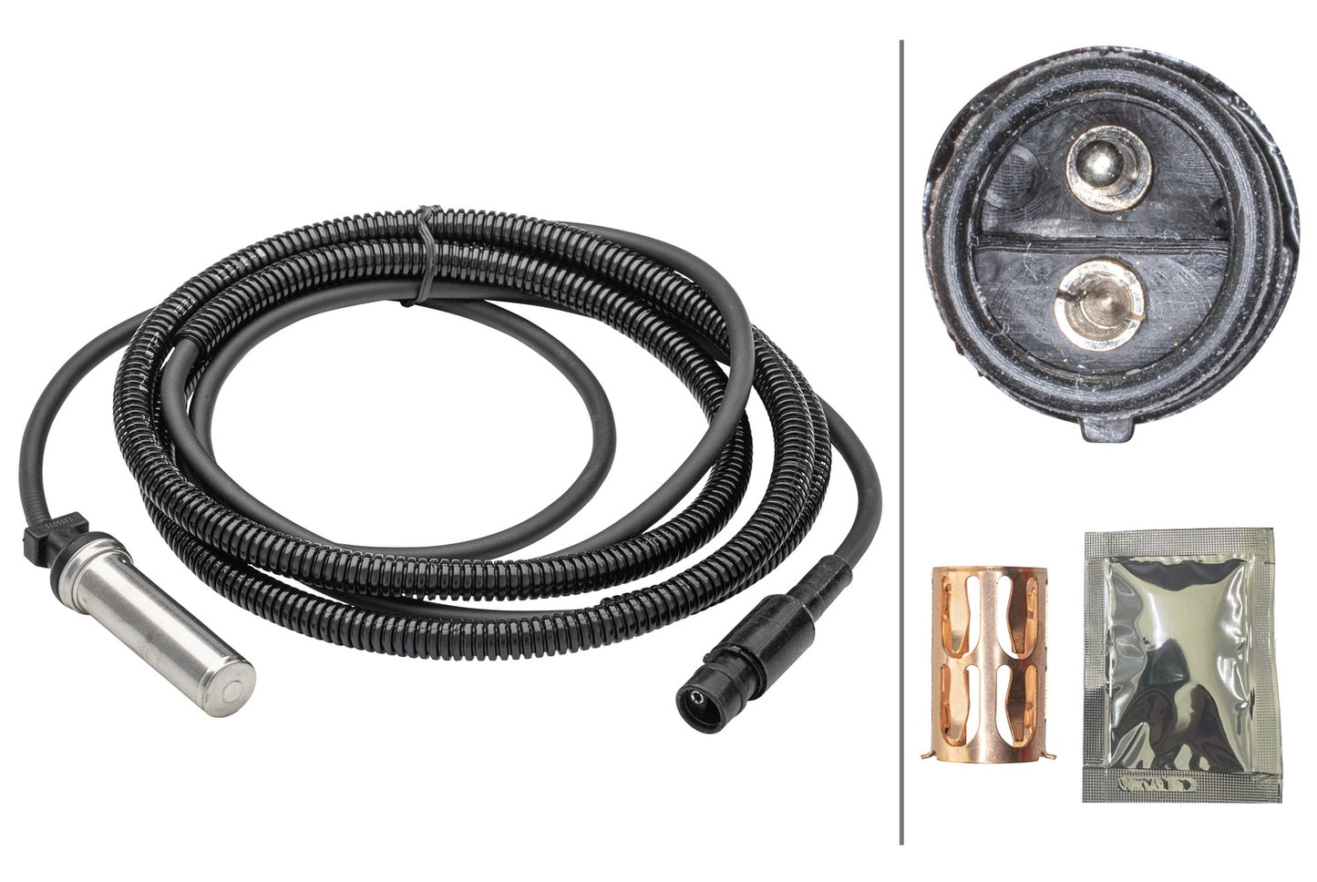 HELLA Sensor, wheel speed - 2-pin connector - Rear Axle Right 6PU230048-101