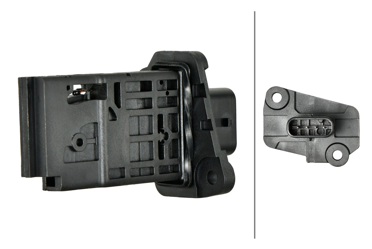 HELLA Mass Air Flow Sensor - 4-pin connector - Bolted - without housing 8ET358166-501