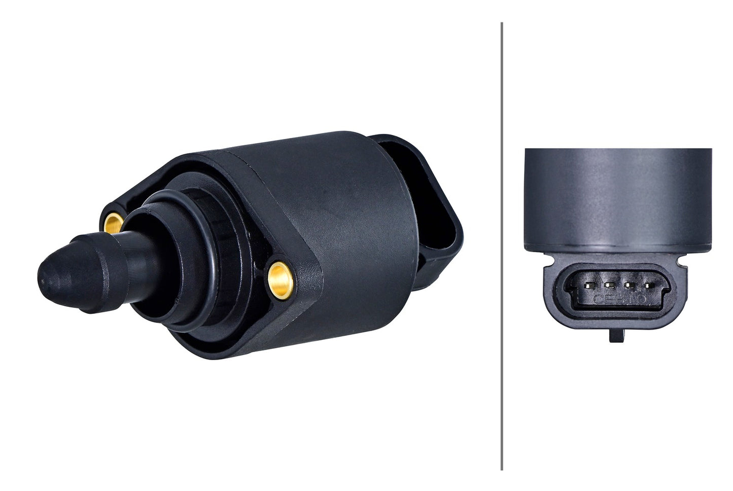 HELLA Idle Control Valve, air supply - 12V - 4-pin connector - Bolted - Electric - wit 6NW358192-111