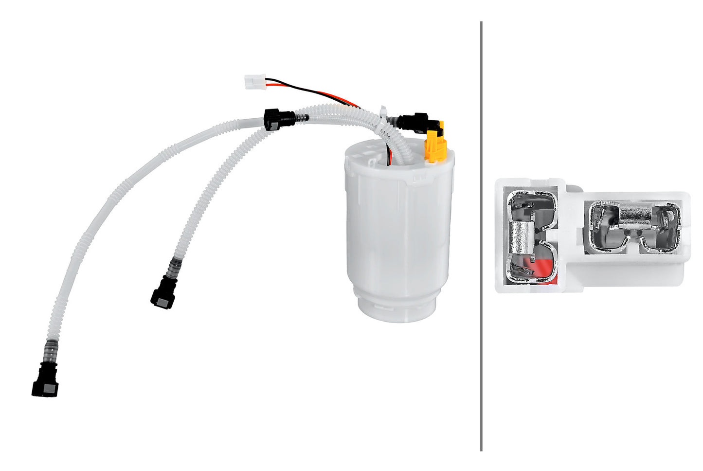 HELLA Swirl Pot, fuel pump - Electric - 2-pin connector 8TF358306-431
