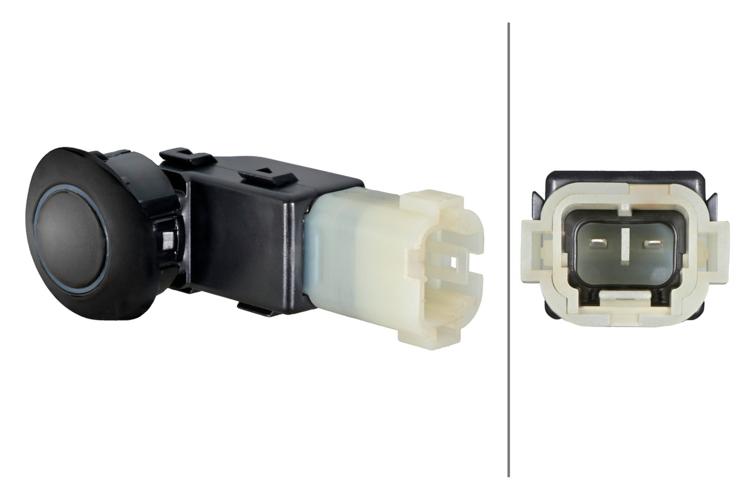 HELLA Sensor, park distance control - angled - 2-pin connector - Plugged 6PX358269-001
